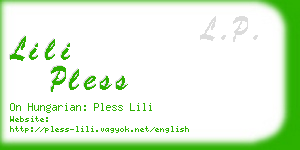 lili pless business card